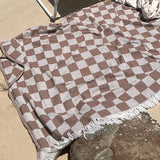 Checker Turkish Towel/Throw (Retro Brown)