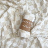 Bamboo Cotton Wrap in Tillie Check Nude